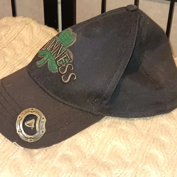 Guinness Black Hat with Green Shamrock And Opener - Picture 3 of 6